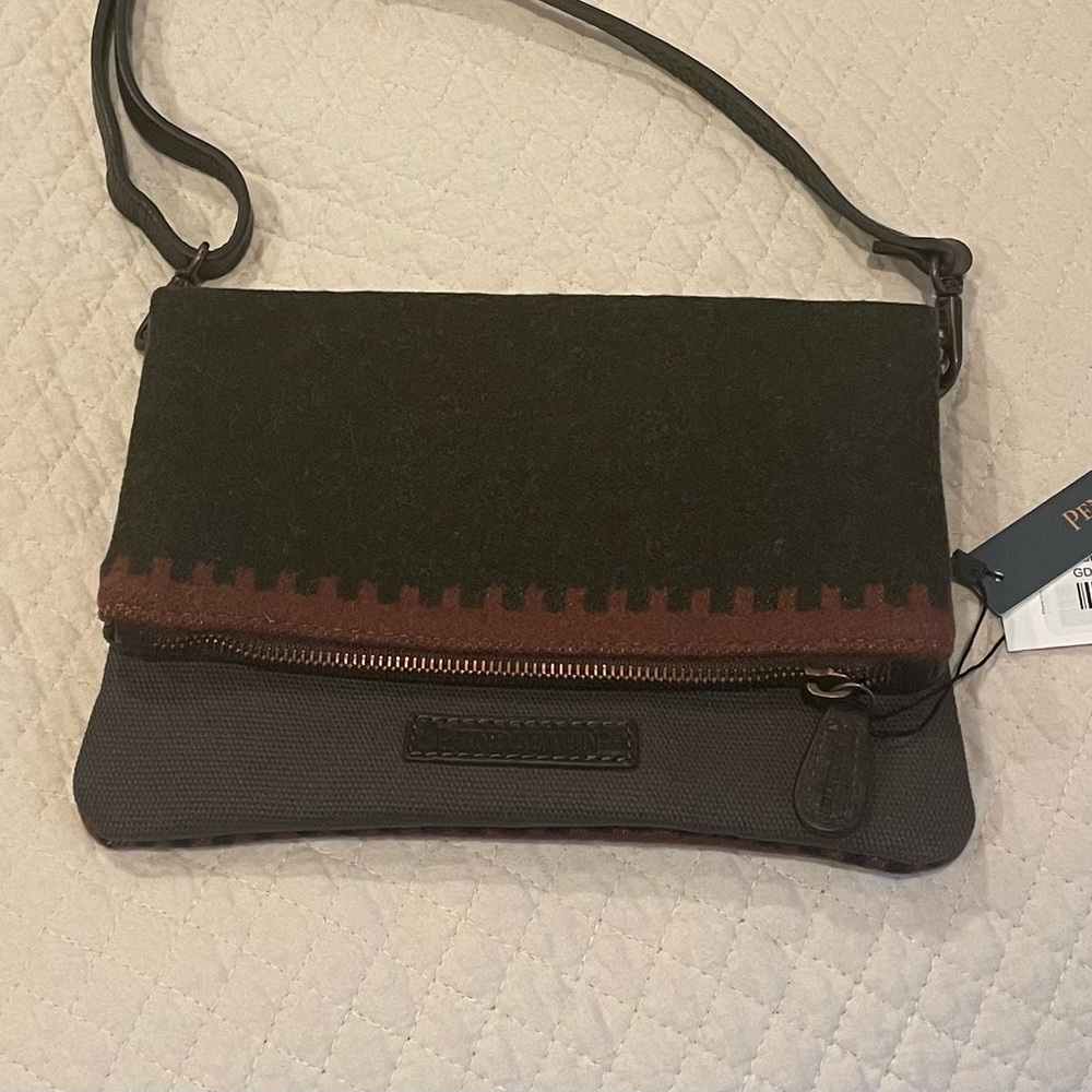 Pendleton fold over clutch